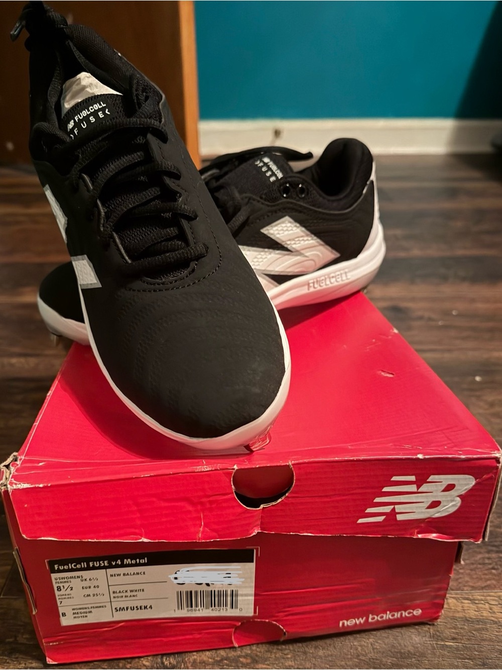 New Balance Black & White FuelCell Fuse Softball Cleats